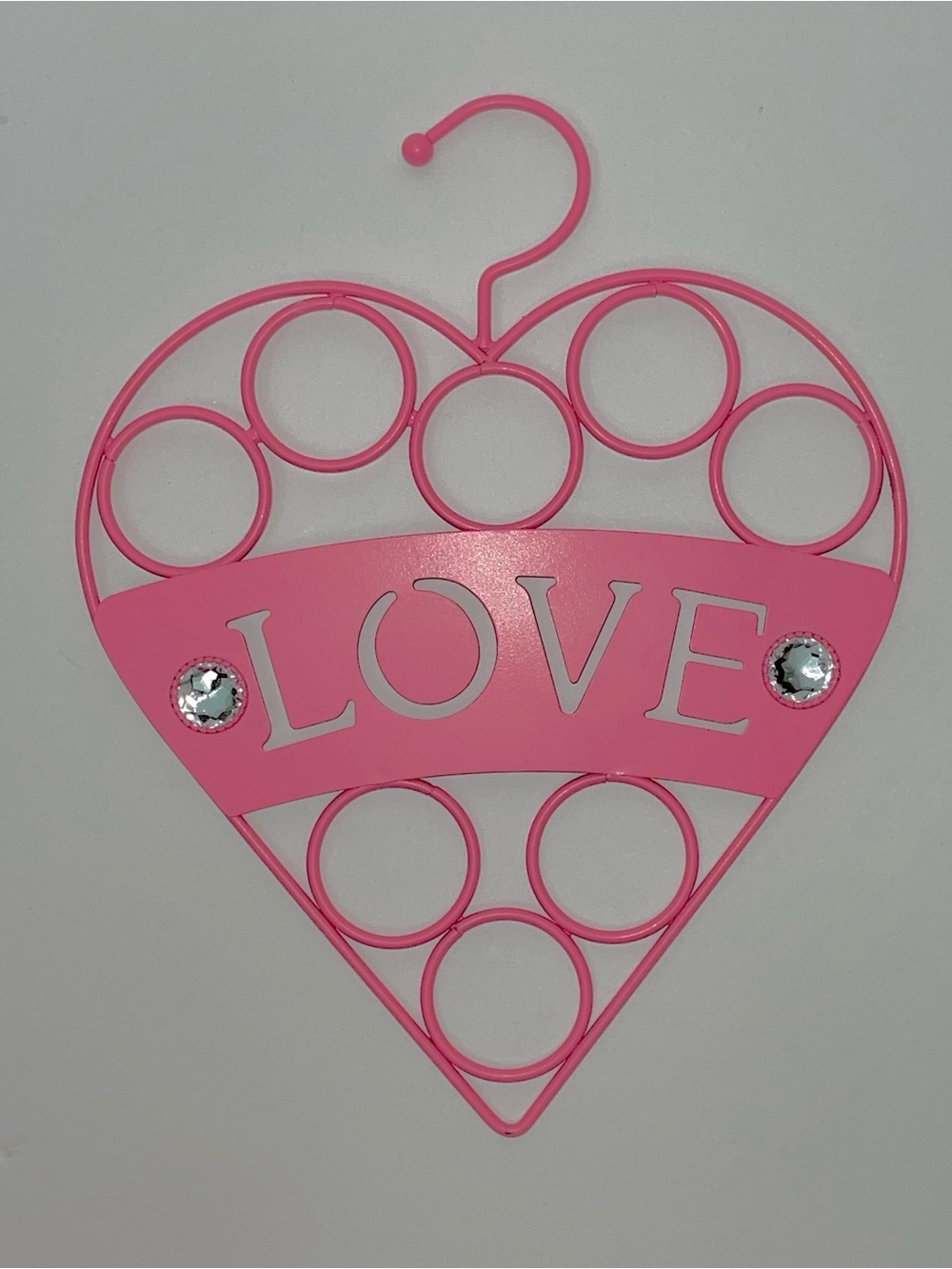 Organiz-her Pink Heart Jeweled Accessory Holder